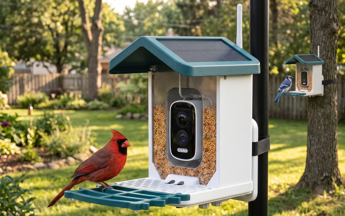 Two feeders, two views.